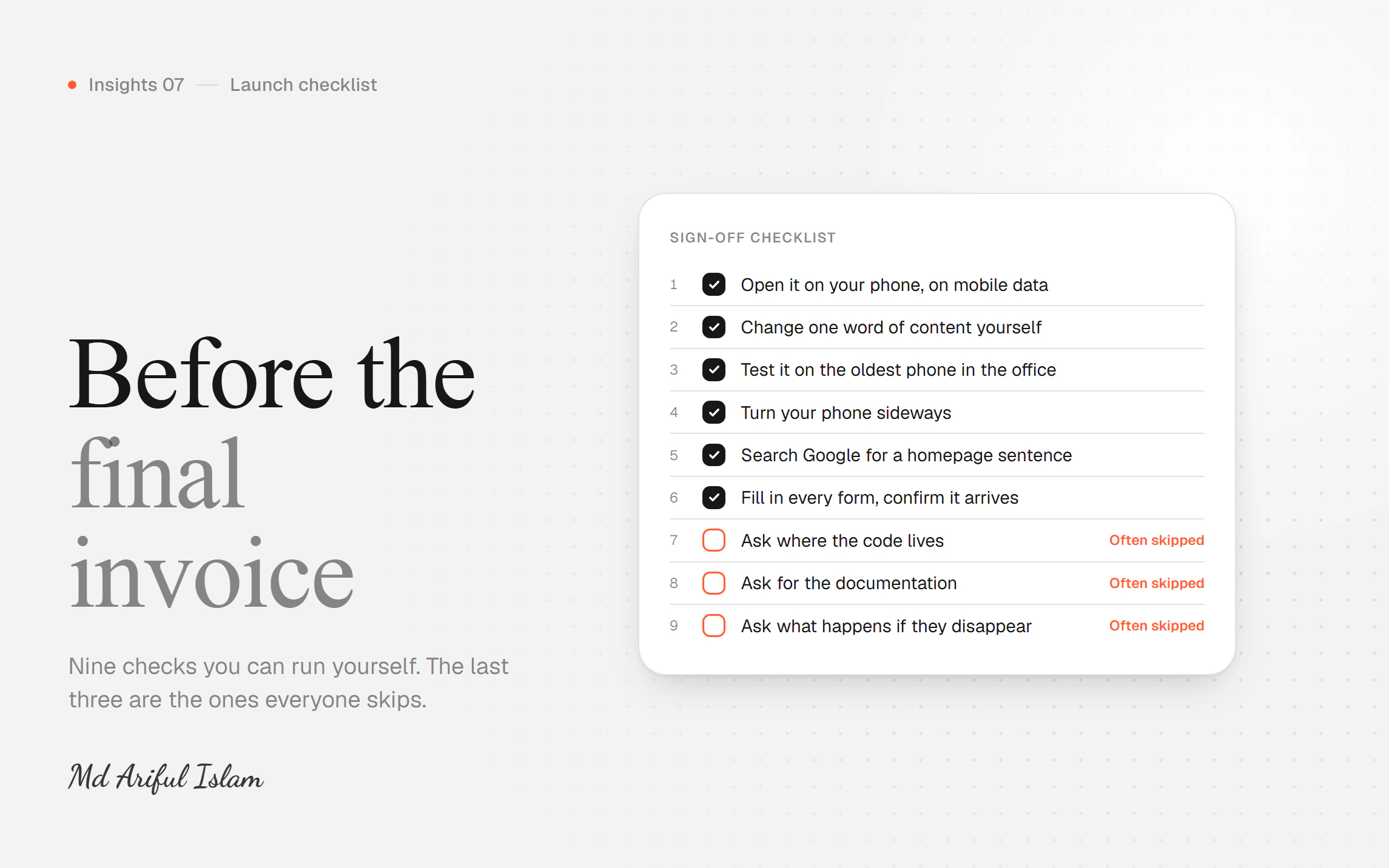 9 Things to Check Before You Sign Off a New Website